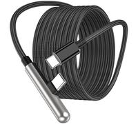 5M USB C Cable Fast Charging 240W 100W,10FT Extra Long USB C to C Charger Cable Right Angle TypeC Data Cord Braided for iPhone 17 16 Pro Max Plus 15/iPad/MacBook Air/Galaxy S26 S25 Ultra S24 S23,Black