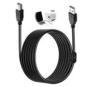5m USB Printer Cable, Type A Male to B Male USB 2.0 High Speed Scanner Cord with Magnetic Ring Anti-Interference for HP, Canon, Epson, Brother, Samsung Printers Scanners Fax Digital Piano DAC