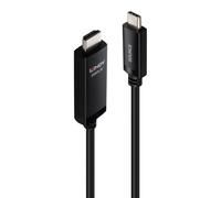 LINDY USB Type C to HDMI® Adapter Cable, 8K60 DisplayPort Alternate Mode, 48Gbps, Black, 5m