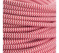 5m Vintage Braided Cable 2 Core Lighting Cable Round 18 Gauge Red, White Cabel Fabric Electrical Wire, 16.4ft 2 Conductors Lamp Cord Modern Cloth Covered Wire for Pendant Lamp Industrial DIY Project.