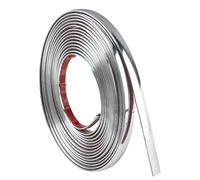 5m Wall Molding Trim 8mm Silver Edging Self Adhesive Moulding Strip Metal-Like Electroplated Bright Silver Tape for Ceiling Walls Paneling Mirror-Like Finish Design Peel and Stick on Beading Trim