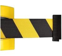5M Wall-Mounted Retractable Belt Barrier, ABS 16.3 Feet Safety Cord for Crowd Control, Fixed Safe Cordon with Striped Caution Tape, Ideal for Event Management