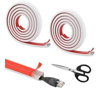 5M White Cable Trunking, Self Adhesive Flexible Wire Hider, Flexible Wire Covers for Cables with a Scissors for Hiding Cord, Wires on Wall (15 x 10mm)
