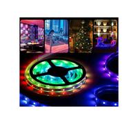 (5M with UK Plug) 5-15M RGB 3528 LED Strip Lights With IR Remote Back Light 12V Colour Changing UK