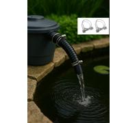 5M X 32mm Ribbed Drain Pipe With 2 Wire Clips Heavy-Duty Flexible Corrugated Hose For Pump, Filter, Sump, Or Water Butt 1.25"