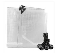 5m x 6m Clear M-Grade Tarpaulin with Bungee Balls (Black) - Waterproof Cover for Outdoor, Garden, Camping, Car, and DIY Use