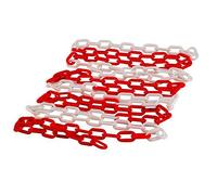 5m x 6mm Plastic Barrier Chain Link Warning Safety Decorative Garden Red and White