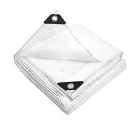 5m x 8m Clear Leno Tarpaulin - Heavy-Duty Waterproof 100 GSM Reinforced Transparent Tarp Sheet with Mesh Support, Rubber Strengthened Corners - UV-Resistant Cover for Garden, Greenhouse, Groundsheet