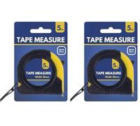 5m x18mm Self-Locking, Retractable Tape Measure, Metric Measuring Metres, Ideal for Everyday use- 5M (Pack of 2)