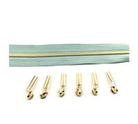 5Meters 3# Gold and Silver Tooth Zipper Roll, 10 Zipper Heads, Suitable for Clothing, Bags, DIY Sewing Accessories,500cm