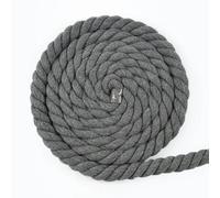 5Meters 5-20mm Colored Cotton Rope 3 Shares Twisted Cord DIY Decoration Macrame Ropes for Bag Braided Cords Sewing Accessories-DarkGray-20mm-2Meters