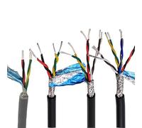 5Meters RVSP Shielded Twisted Grey Cable 26AWG 2/4/6/8Cores RS485 Signal Control Wire Tinned Copper Wire Audio Cable DIY(4 Cores 5Meters)