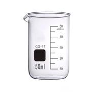 5ml 10ml 25ml 50ml 100ml 150ml 200ml G3.3 Borosilicate Glass Beaker, Low Form Mesuring Cup, Heavy Wall Beakers for Chemistry Lab (50)