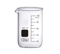 5ml 10ml 25ml 50ml 100ml 150ml 200ml G3.3 Borosilicate Glass Beaker, Low Form Mesuring Cup, Heavy Wall Beakers for Chemistry Lab (100)