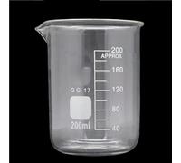 5ml 10ml 25ml 50ml 100ml 150ml 200ml G3.3 Borosilicate Glass Beaker, Low Form Mesuring Cup, Heavy Wall Beakers for Chemistry Lab (200)
