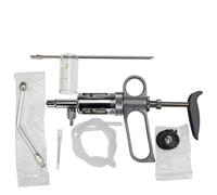 5ml 10ml Feeding Metal Continuous Syringe Vaccine Poultry Sow Sheep Pig Cattle Injection Animal Farming Tools Veterinary Metal Feeding Gun(10ml)
