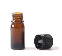 5ml Amber Glass Boston Round Bottle (with Black Tamper Evident Cap & Dropper) (10)