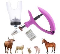 5ML Continuous Veterinarian Syringe, Vaccine Medicine Dispenser Precision Pump Co Adjustable and Reusable Animal Injector Adjustable 0.1ml to 5ml, for Goose Pig Bull Sheep Livestock