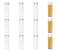 5ml Crystal Clear Glass Vials, 12Pcs Mini Bottles with Gold Aluminum Lids for Aromatherapy, Essential Oils, Cosmetics(304 stainless steel,15ml)