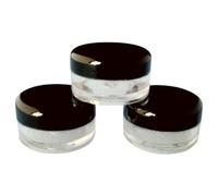 5ml Empty Plastic Cosmetic Jars x 10 CLEAR with BLACK Lids for Creams/Sample/Make-Up/Glitter Storage