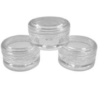 5ml Empty Plastic Cosmetic Jars x 10 CLEAR with CLEAR Lids for Creams/Sample/Make-Up/Glitter Storage