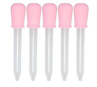 5ml Liquid Droppers, 5pcs 120mm/4.7in Silicone Liquid Transfer Tool Pipettes Graduated Measuring Dropper for DIY Resin Mold Craft Jewelry Making (Pink)