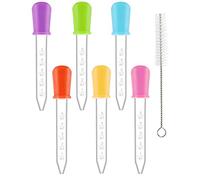 5ml Silicone Pipettes Dropper, Plastic Liquid Transfer Dispenser Pipettes with Clean Brush for Candy Gummy Molds, Pet, Plant