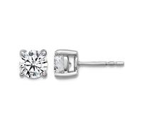 5mm 14ct White Gold 1 3/8 Weight in Carat Lab Grown Diamond SI+ G+ Round 4 Prong Heavy Weight Earrings Stud Earring for Women