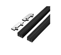 5mm Aluminum Sliding Door Track - Dual Channel Kit for Cabinets & Showcases - Smooth Gliding, Easy Install - Black 50cm/20in - Perfect for Home & Retail Display