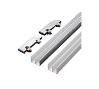 5mm Aluminum Sliding Door Track - Dual Channel Kit for Display Cabinets & Showcases - Smooth Gliding, Easy Installation, Silver Finish, 150cm/59in - Perfect for Home & Retail Use