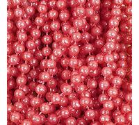 5mm Artificial Pearl Beads Chain - Small Round Pearl String Line Wedding Party Craft Cut Per 1m (Fuchsia)
