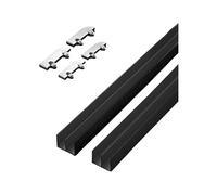 5mm Black s Sliding Door Track with Rollers Kit - 70cm Cabinet Slider for Boohelf, Display Case, Smooth, Design, Easy Installat
