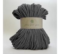 5mm Braided Macrame Cord Rope by Jolly Good Yarn, Soft Recycled Cotton, 100m (500g), Wall & Plant Hangers, Textile Jewellery, Decorations (Copplestone Grey)