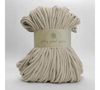 5mm Braided Macrame Cord Rope by Jolly Good Yarn, Soft Recycled Cotton, 100m (500g), Wall & Plant Hangers, Textile Jewellery, Decorations (Woolacombe Taupe)