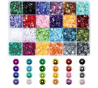 5mm Bulk Embroidery Sequins with Holes 24 Colors Bulk Rainbow Round Sequin Iridescent Embroidery Sequins Perforated PVC Sequins for Sewing Handmade DIY Art Craft Makingr