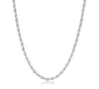 5mm Classic Silver-Plated Silver Rope Chain Necklace - Replica of High-End Silver Chains, Crafted with Exquisite Detailing - 24" Length, 30g Weight - Bling King London