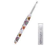 5mm Crochet Hook, Ergonomic Handle Crochet Hook, Soft Rubber Grip Long Crochet Needles for Beginners and Knitting Crocheting Yarn, Hand DIY Comfortable Knitting Needles for Gloves Scarf Hats