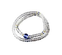 京都あさひ屋 5mm Crystal with Blue Quartz & Yellow Citrine 108 Beads Beads Japanese Juzu Double Bracelet Beads Bracelet Japanese Juzu Buddhist Prayer Beads Asian Rosary Handmade Kyoto Zen UDA244