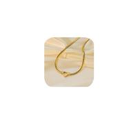 5mm Cuban Link Chain Necklace Simple Hollow Heart Dainty Figaro Chains 14K Gold Plating Stainless Steel Titanium Steel for Women Men Flat Snake Chain Choker Solid Shiny Chunky Necklace (Gold)