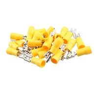 5mm Female Yellow Electrical Cable Wire Spade Terminals Crimps Connectors 25pc