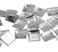 5mm Flat Back Square Acrylic Rhinestones Tiny Face Gems Body Jewels Card Making Embelishments - 100 Pieces (Crystal Clear A01)