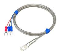 5mm Hole Washer K/PT100 Type Thermocouple Temperature Sensor Probe 1-10M Cable 1Pcs(PT100 Type 4M)