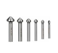 5mm HSS Countersink Drill Bit Set 6Pcs | 6-piece high-speed steel deburring tools ranging from 6.3mm to 20.5mm; perfect for clean finishes on metal and pvc.
