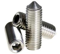 (5mm) M5 x 8 A2 Stainless Steel Cone Point Grub Screws Hex Socket Set Screw DIN 914-20