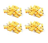 5mm Male Yellow Electrical Cable Wire Spade Terminals Crimps Connectors 100pc