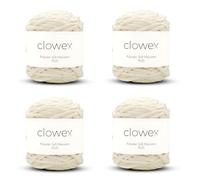 5mm Polyester Soft Macrame Cord, 4 Balls x 180 ft / 60 yds Braided Colored Craft Rope, 100% Polyester Crochet Yarn for Bag, Purse, Basket, placemat, Runner, Coaster (4, 1300-Cream)