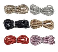 5mm Rhinestone Glitter Round Rope, 6 Yards Crystal Hoodie String Mixed Colors - Sparkly Cord for DIY Sneakers, Sweaters, Sweatpants Decoration, Shoes Lace, Jewelry Making Supplies