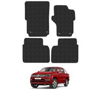 5mm Rubber Floor Mats for the VW Amarok (2010-2022) UK Models - Custom Van Accessory Tailored fit Heavy-Duty, Waterproof & Anti-Slip Work Mats with Clips
