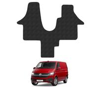 5mm Rubber Floor Mats for the VW Transporter T6 (2015-2019) [Single front passanger seat] - Custom Van Accessory Tailored fit Heavy-Duty, Waterproof & Anti-Slip Work Mats with Clips