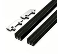 5mm s Sliding Door Track KitBlack Aluminum Dual Channel Slider with Rollers for Boohelf Display Case Wardrobe & Showcase (130cm/51.2in)
